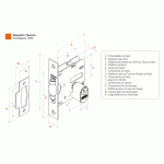 Fechadura Pivotante 1005 Quadrada Escovada